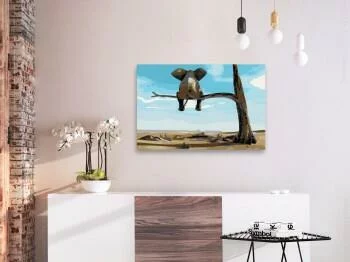 Obraz do samodzielnego malowania - Słoń na drzewie - obrazek 2