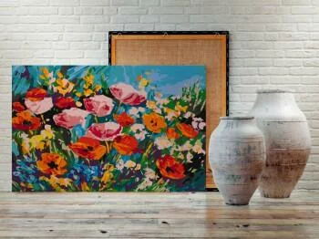 Obraz do samodzielnego malowania - Kolorowe kwiaty polne - obrazek 2