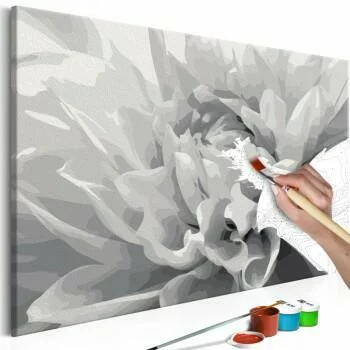 Obraz do samodzielnego malowania - Czarno-biały kwiat