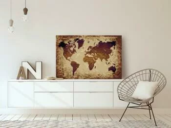 Obraz do samodzielnego malowania - Mapa świata (brązy) - obrazek 2