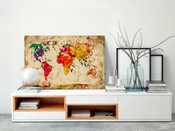 Obraz do samodzielnego malowania - Mapa świata (plamy barwne) - obrazek 2