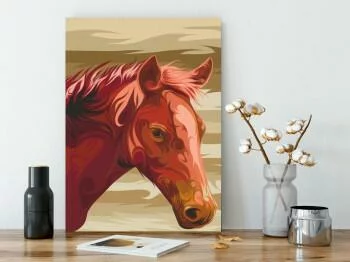 Obraz do samodzielnego malowania - Gniady koń - obrazek 2