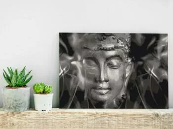 Obraz do samodzielnego malowania - Czarno-biały Budda - obrazek 2