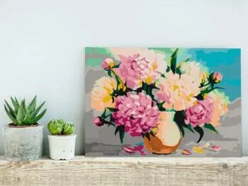 Obraz do samodzielnego malowania - Kwiaty w wazonie - obrazek 2