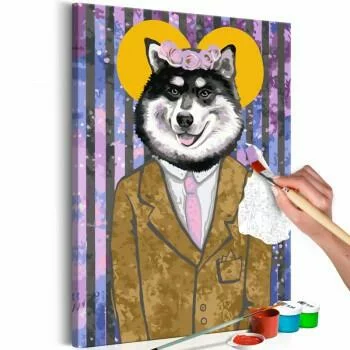 Obraz do samodzielnego malowania - Pies w garniturze