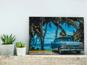 Obraz do samodzielnego malowania - Auto pod palmami - obrazek 2