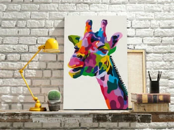 Obraz do samodzielnego malowania - Kolorowa żyrafa - obrazek 2