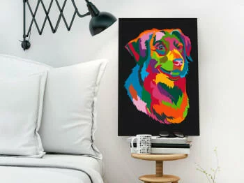 Obraz do samodzielnego malowania - Kolorowy pies - obrazek 2