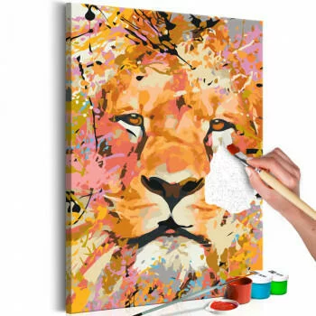 Obraz do samodzielnego malowania - Czujny lew