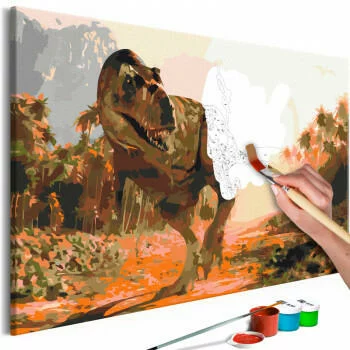 Obraz do samodzielnego malowania - Groźny dinozaur
