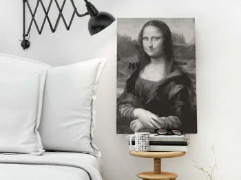 Obraz do samodzielnego malowania - Czarno-biała Mona Lisa