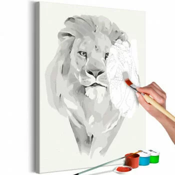Obraz do samodzielnego malowania - Biały lew
