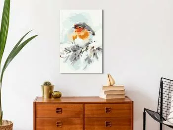 Obraz do samodzielnego malowania - Ptaszek na choince - obrazek 2