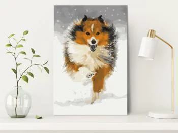 Obraz do samodzielnego malowania - Biegnący pies