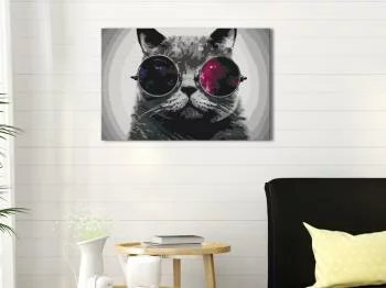 Obraz do samodzielnego malowania - Kot w okularach - obrazek 2