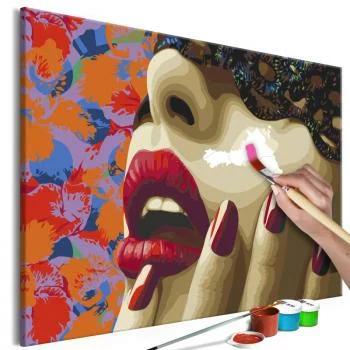 Obraz do samodzielnego malowania - Burgundowe usta