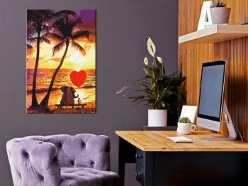 Obraz do samodzielnego malowania - Miłość i zachód słońca