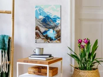 Obraz do samodzielnego malowania - Jezioro w górach