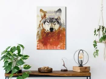 Obraz do samodzielnego malowania - Wilk i las