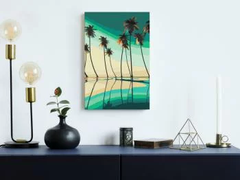 Obraz do samodzielnego malowania - Turkusowe palmy - obrazek 2