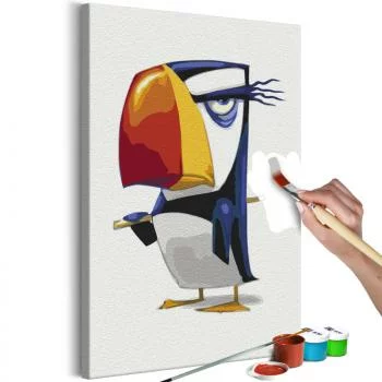 Obraz do samodzielnego malowania - Naburmuszony pingwinek