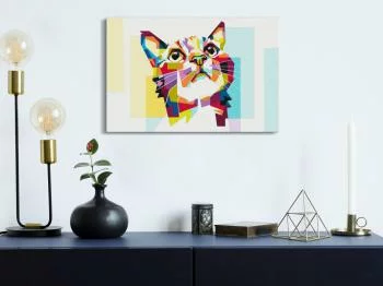 Obraz do samodzielnego malowania - Kot i figury - obrazek 2
