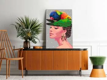 Obraz do samodzielnego malowania - Papuga na głowie - obrazek 2