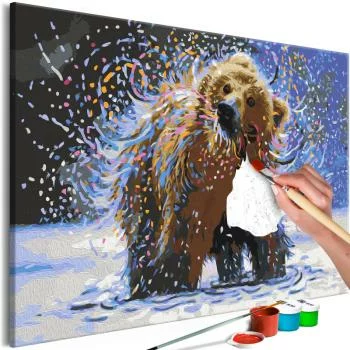 Obraz do samodzielnego malowania - Mglisty niedźwiedź