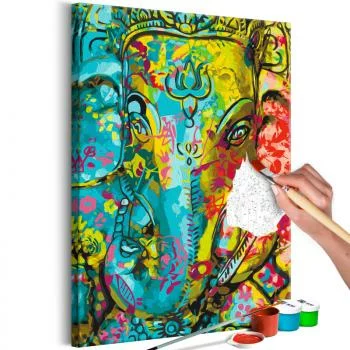 Obraz do samodzielnego malowania - Kolorowy Ganesha