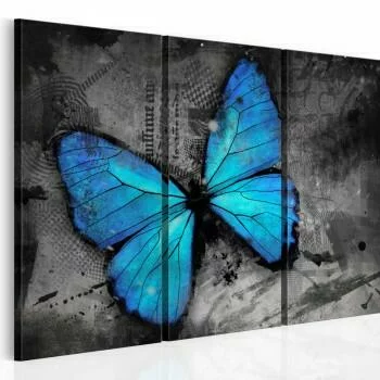 Obraz - niebieski motyl - tryptyk