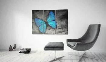 Obraz - niebieski motyl - tryptyk