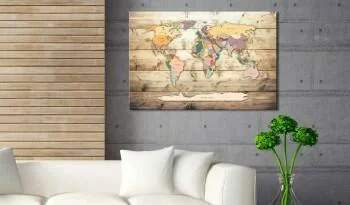 Obraz - Mapa świata: Kolorowe kontynenty - obrazek 2