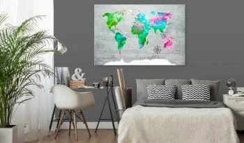 Obraz - Mapa świata: Zielony raj