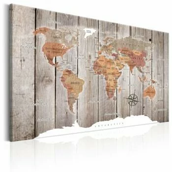 Obraz - Mapa świata: Drewniane historie