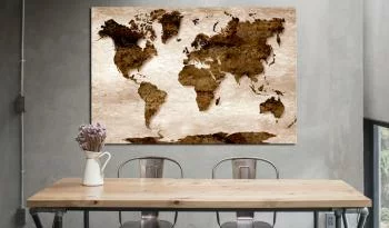 Obraz - Mapa świata: Brązowa Ziemia