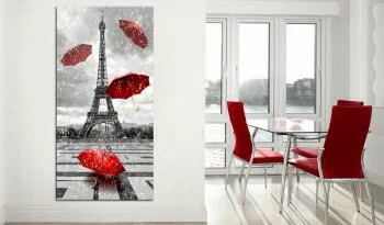 Obraz - Paryż: Czerwone parasolki - obrazek 2
