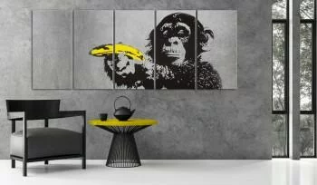 Obraz - Małpa i banan - obrazek 2