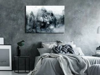 Obraz - Drapieżnik z gór (1-częściowy) szeroki czarno-biały - obrazek 2