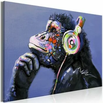 Obraz - Muzykalna małpa (1-częściowy) szeroki