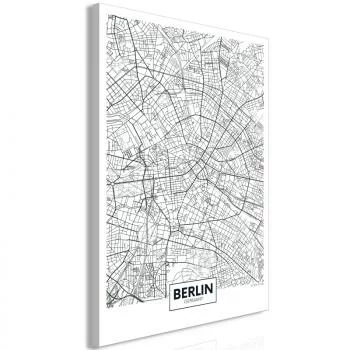 Obraz - Mapa Berlina (1-częściowy) pionowy