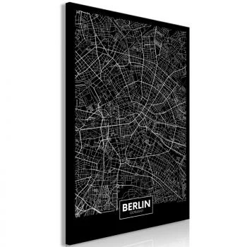 Obraz - Ciemna mapa Berlina (1-częściowy) pionowy