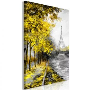 Obraz - Paryski kanał (1-częściowy) pionowy żółty