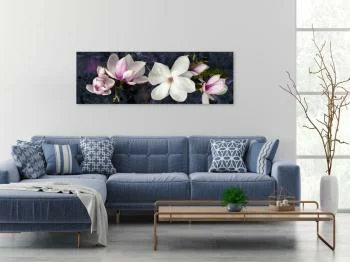 Obraz - Awangardowa magnolia (1-częściowy) wąski fioletowy