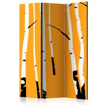 Parawan - Birches on the orange background