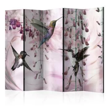 Parawan - Latające kolibry (różowy) II