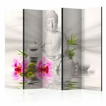 Parawan 5-częściowy - Budda i orchidee II [Parawan]