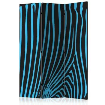 Parawan 3-częściowy - Zebra pattern (turkus)