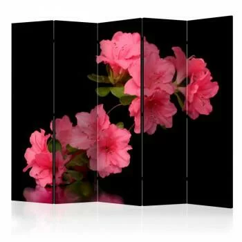 Parawan 5-częściowy - różowe kwiaty