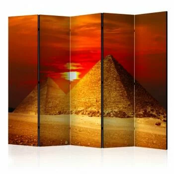 Parawan 5-częściowy - Piramidy w Gizie - zachód słońca II
