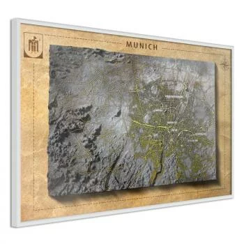 Plakat - Mapa reliefowa: Monachium
